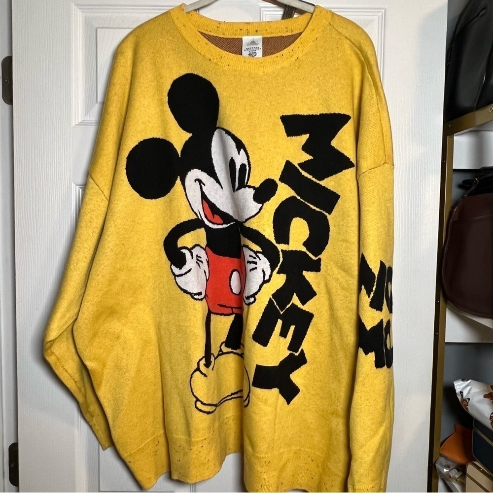 Bright yellow oversized Disney Sweater Mickey Mouse  Size 3x